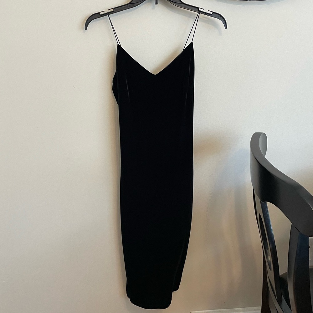 Velvet Midi Black Dress